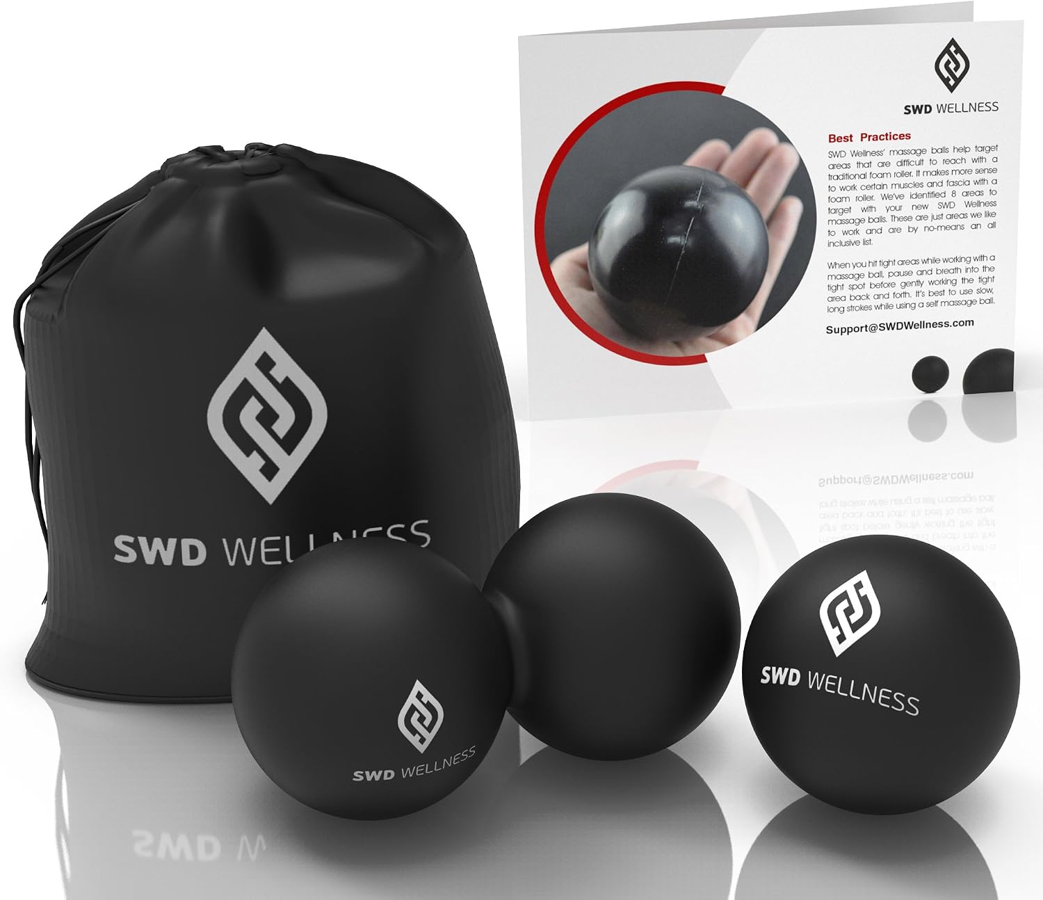 Peanut Massage Ball and Lacrosse Ball Set by SWD Wellness