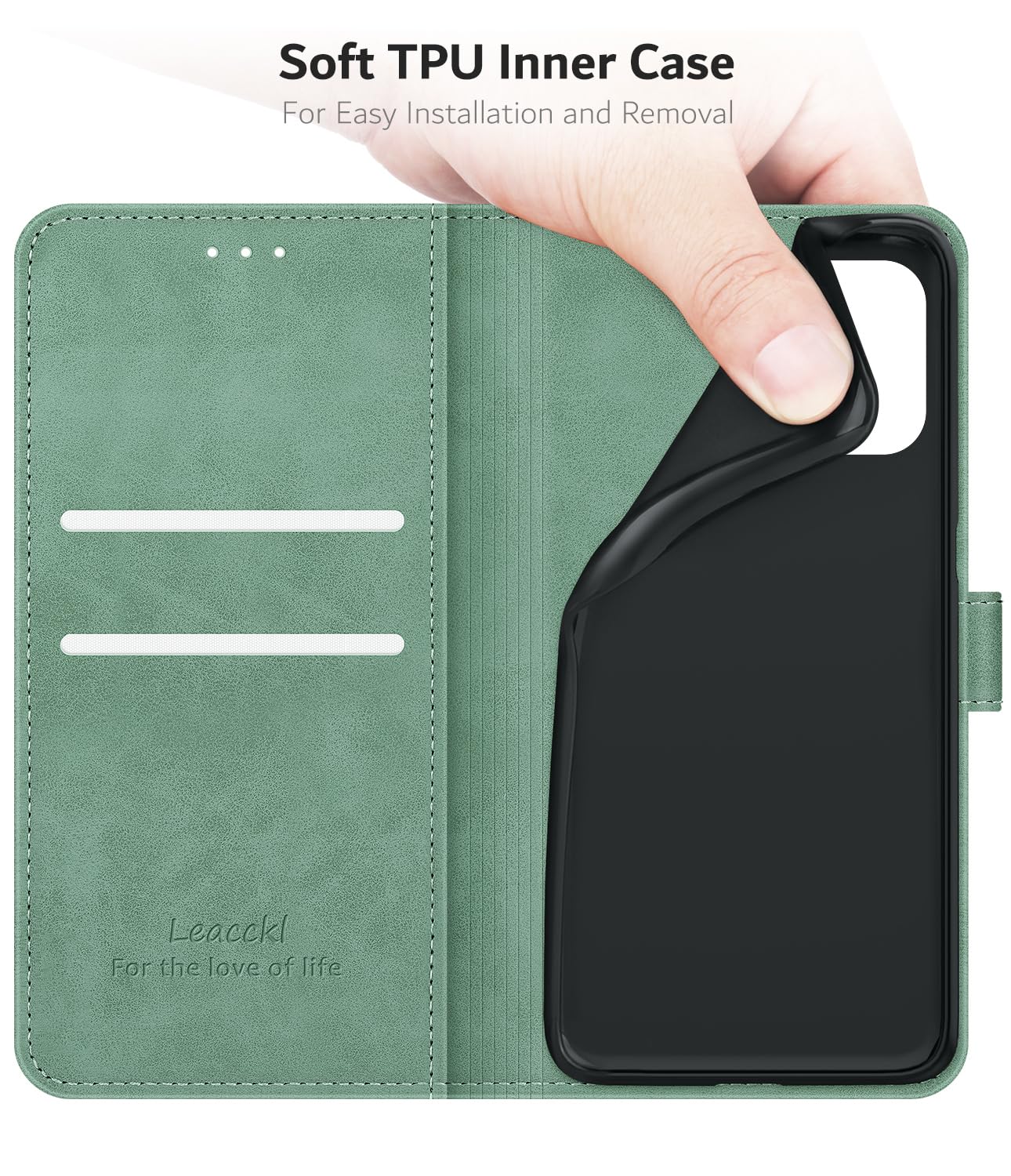 Etui do iPhone 12 / iPhone 12 Pro, Premium Ochronne Etui ze skóry PU, [Rzędy na karty] [Funkcja wsparcia] Magnetyczne zamknięcie etui do iPhone'a 12/12 Pro, zielone