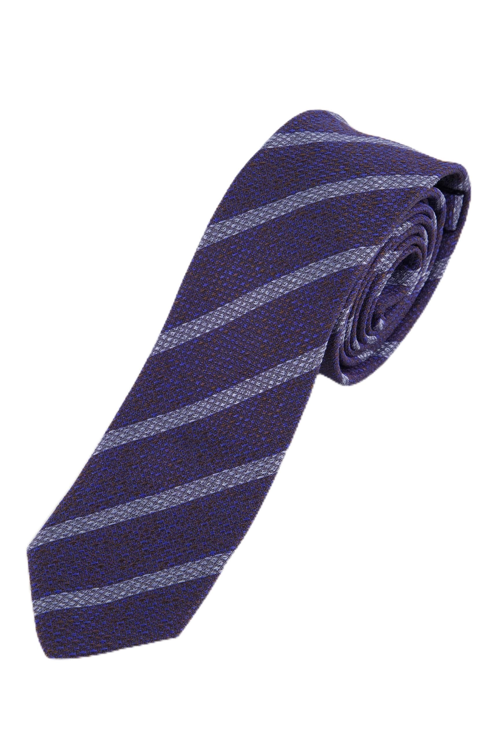 JP 1880 Herren große Größen Übergrößen Menswear L-8XL Seiden-Krawatte, schmale Streifen, Extralänge, 6cm breit 831906