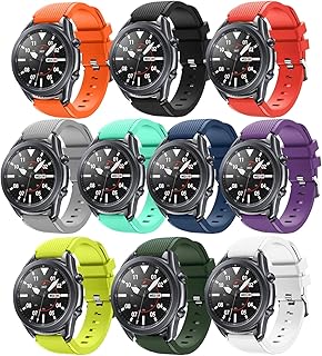 Acestar Band for Samsung Galaxy Watch 3 45mm Bands 22mm Soft Silicone Sport Replacement Strap Compatible with Samsung Galaxy Watch 3 band 45mm (10 Colors)