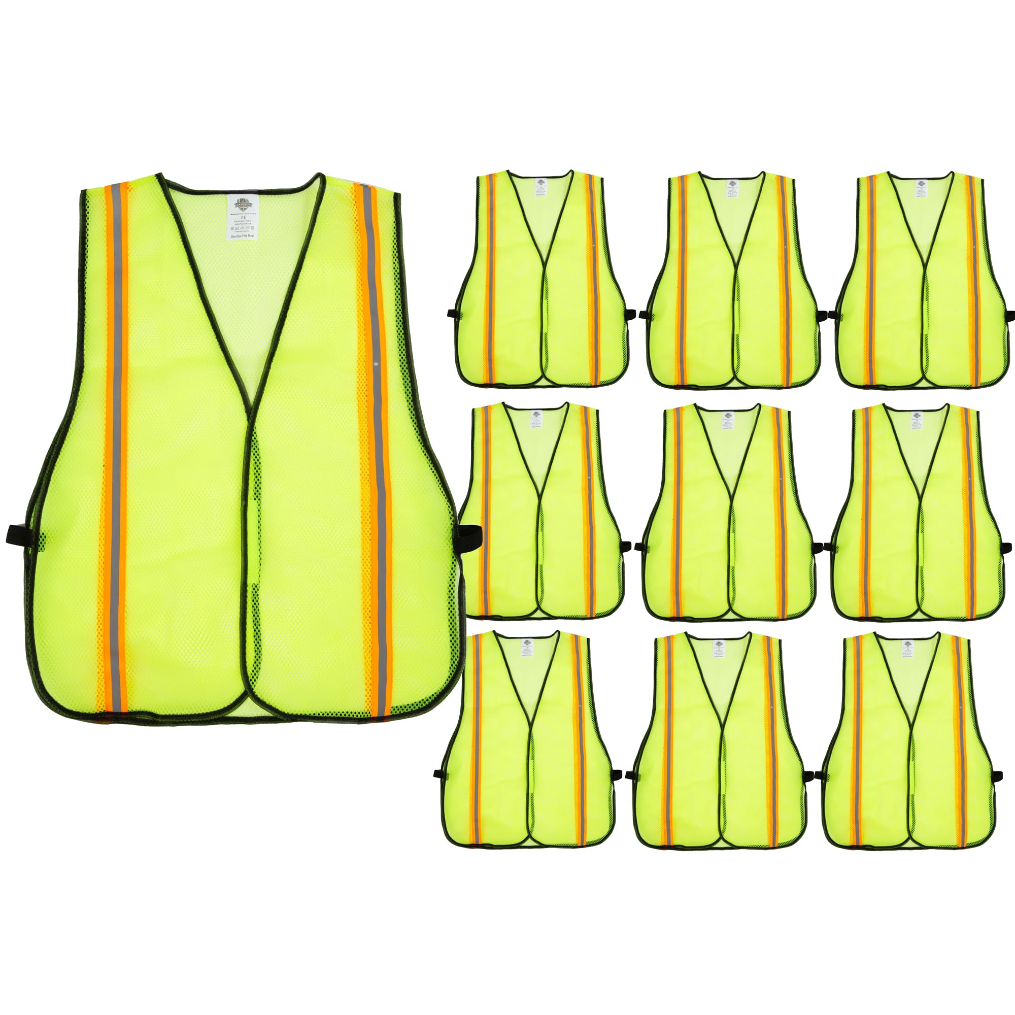 Dazonity High Visibility Reflective Safety Vest, Durable Mesh,High Visibility Reflective Strips, Fit for Men & Women, Work, Construction,Cycling, Surveyor,