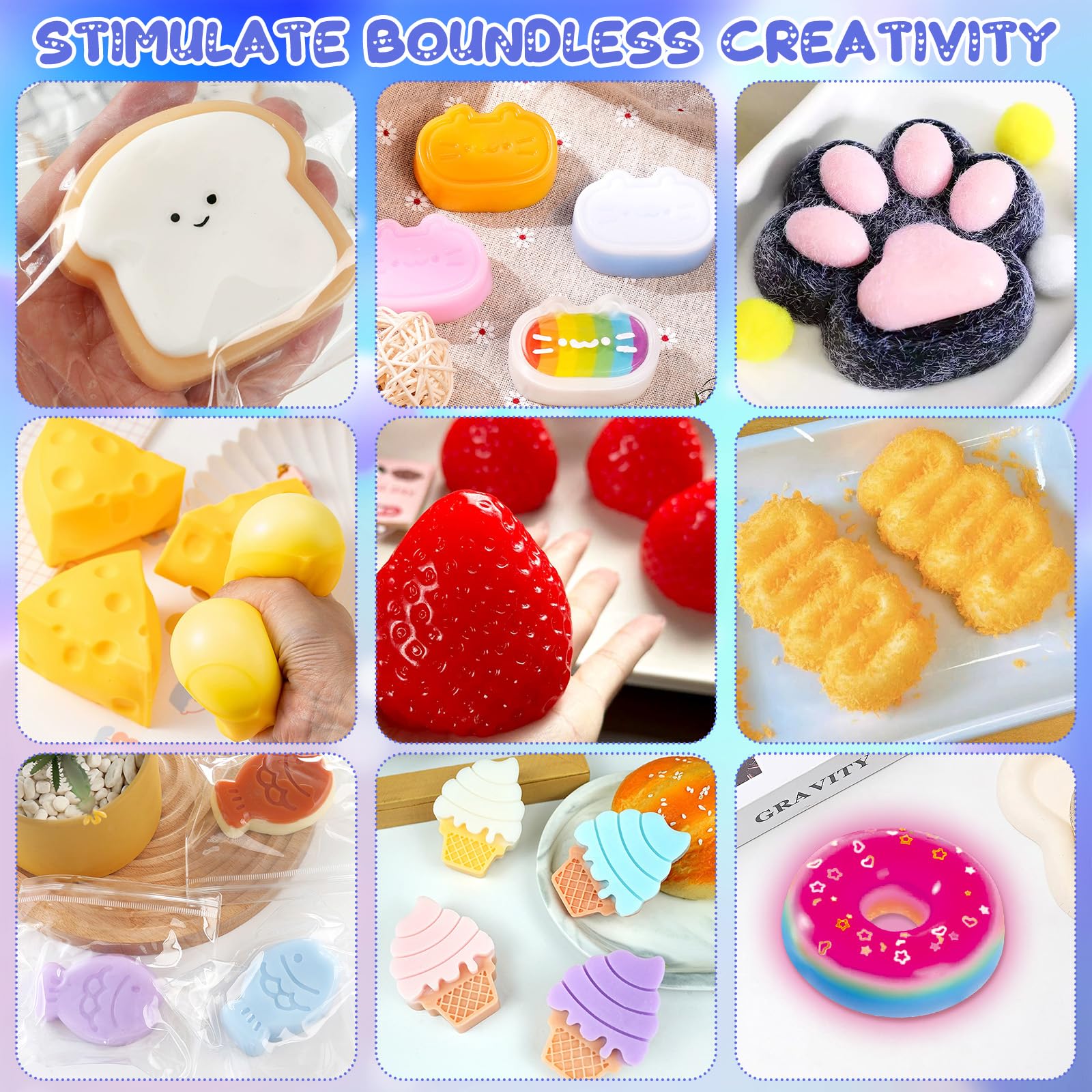 Kit de fabrication à squishy - 500 ml - En silicone liquide - Rapport 1:1 - Cadeau créatif avec forme, gant, verre doseur, bâtonnets en bois B