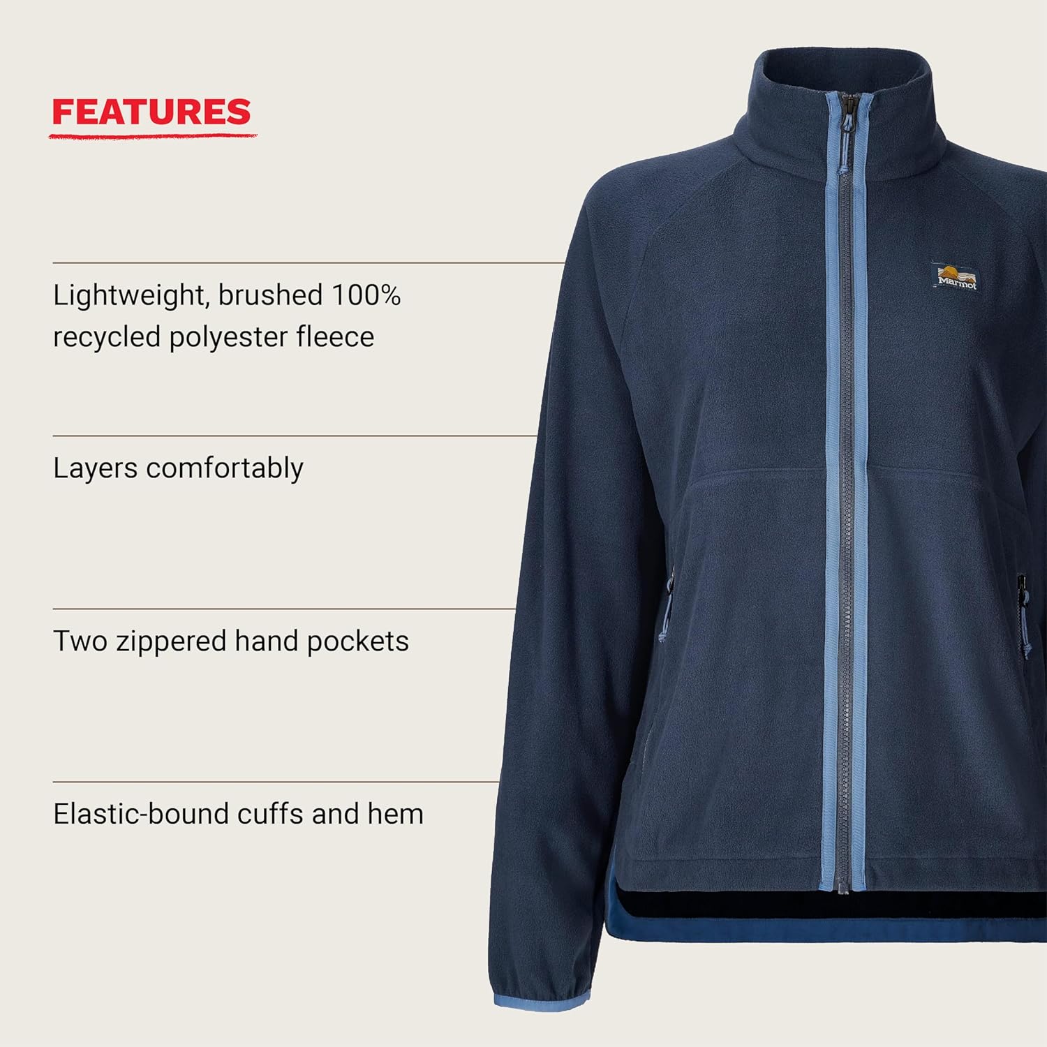 MARMOT womens Women's Upward Fleece Jacket Midlayer - Image 5