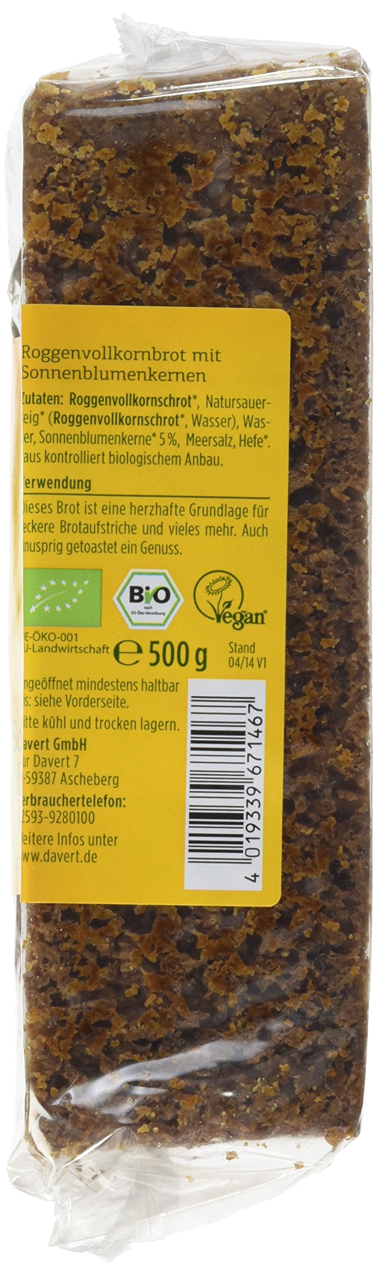 Davert Sonnenblumenbrot,6er Pack (6x 500 g) - Bio