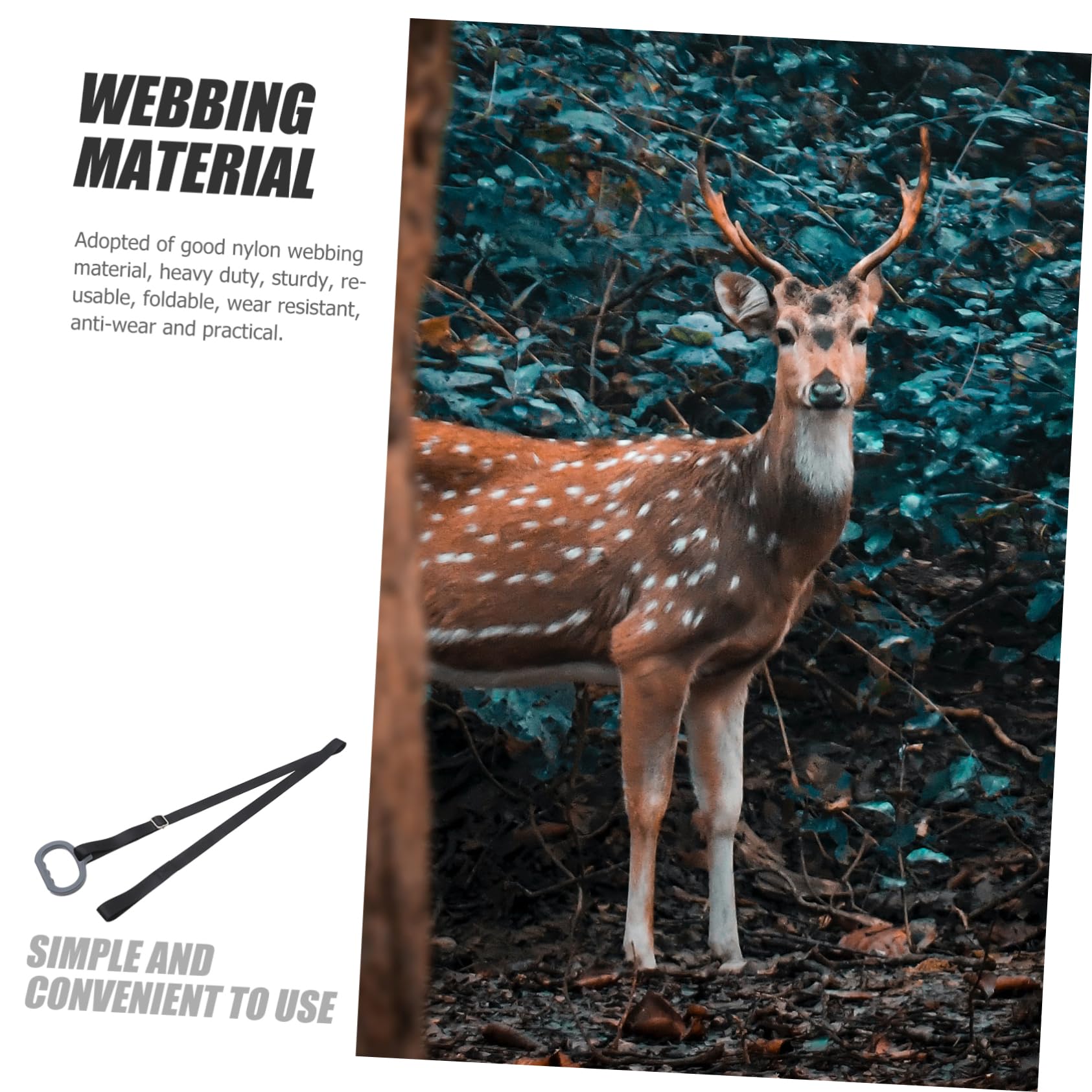 Sosoport 3pcs Deer Drags Rope Sturdy Hunting Strap Portable Hunting Accessory Nylon Drag Harness Outdoor Gear