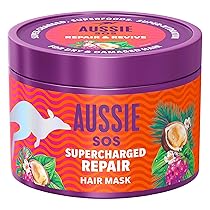 Aussie SOS Maschera Ristrutturante Supercharged Repair 500ml per Capelli Secchi e Danneggiati, Ripara e Protegge, Donando Capelli Morbidi, Lisci e Idratati per 100 Ore, Formula Vegana