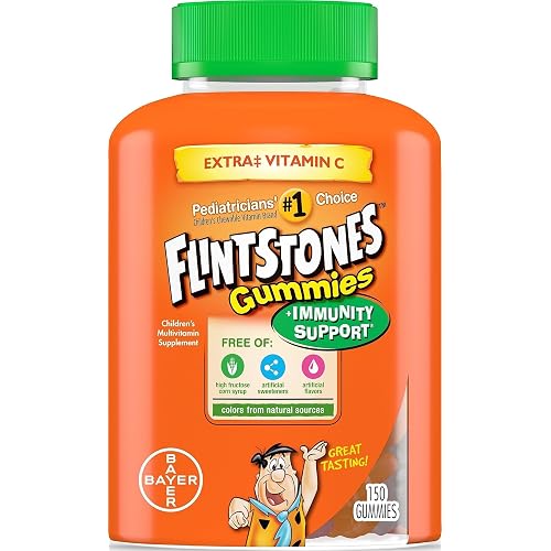 Flintstones Gummies Kids Vitamins with Immunity Support*, Kids and Toddler Multivitamin with Vitamin C, Vitamin D, B12, Zinc & more, Orange 150ct