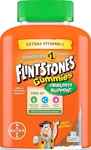 Flintstones Gummies Kids Vitamins with Immunity Support*, Kids and Toddler Multivitamin with Vitamin C, Vitamin D, B12, Zinc & more, Orange 150ct
