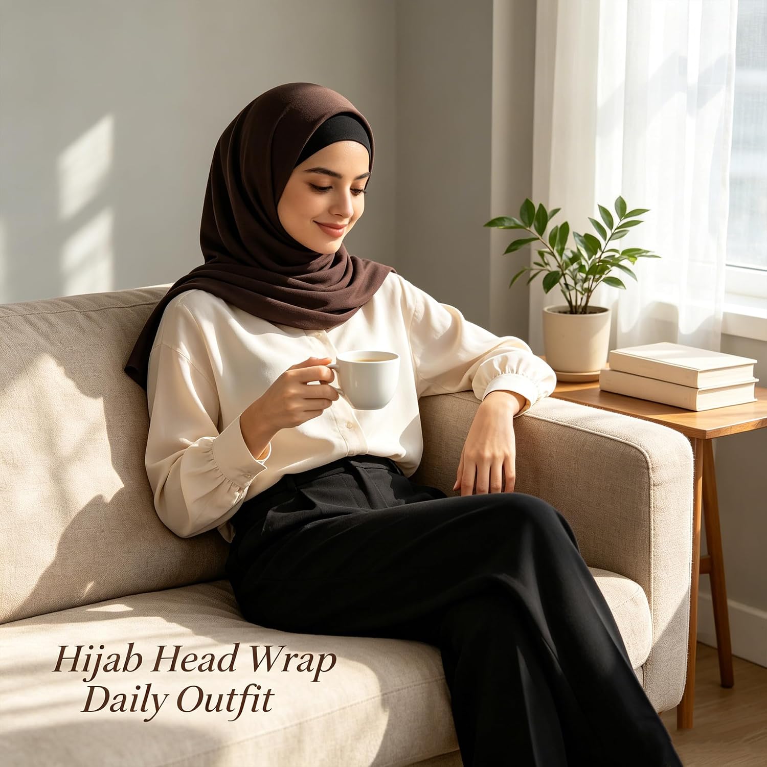 Hijab Scarf for Women, 3PCS Set with Undercap and Hijab Clip Lightweight Modal Muslim Head Wrap Scarf for Daily