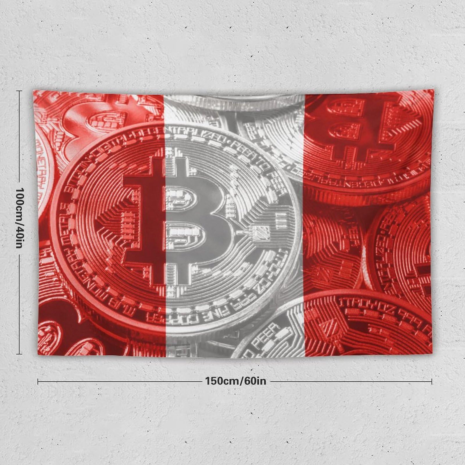 Amazon.com: Peru Flag Bitcoin Tapestry Wall Hanging, National Flag Art Wall  Decoration Tapestry, Tapestry For Bedroom Living Room Dorm Home Decoration,  40