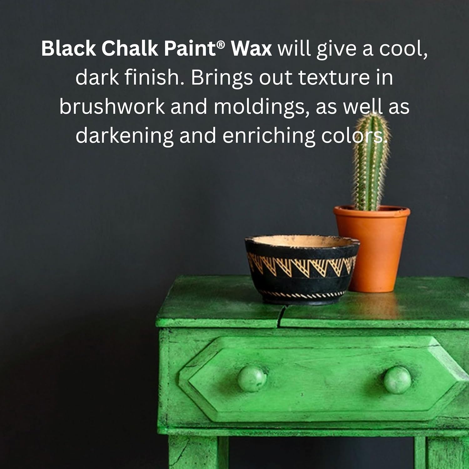 Annie Sloan Chalk Paint® Wax (500 mL, Black) - Protective Furniture Wax for Paintwork | Seals, Softens & Enhances Hand-Painted Finishes
