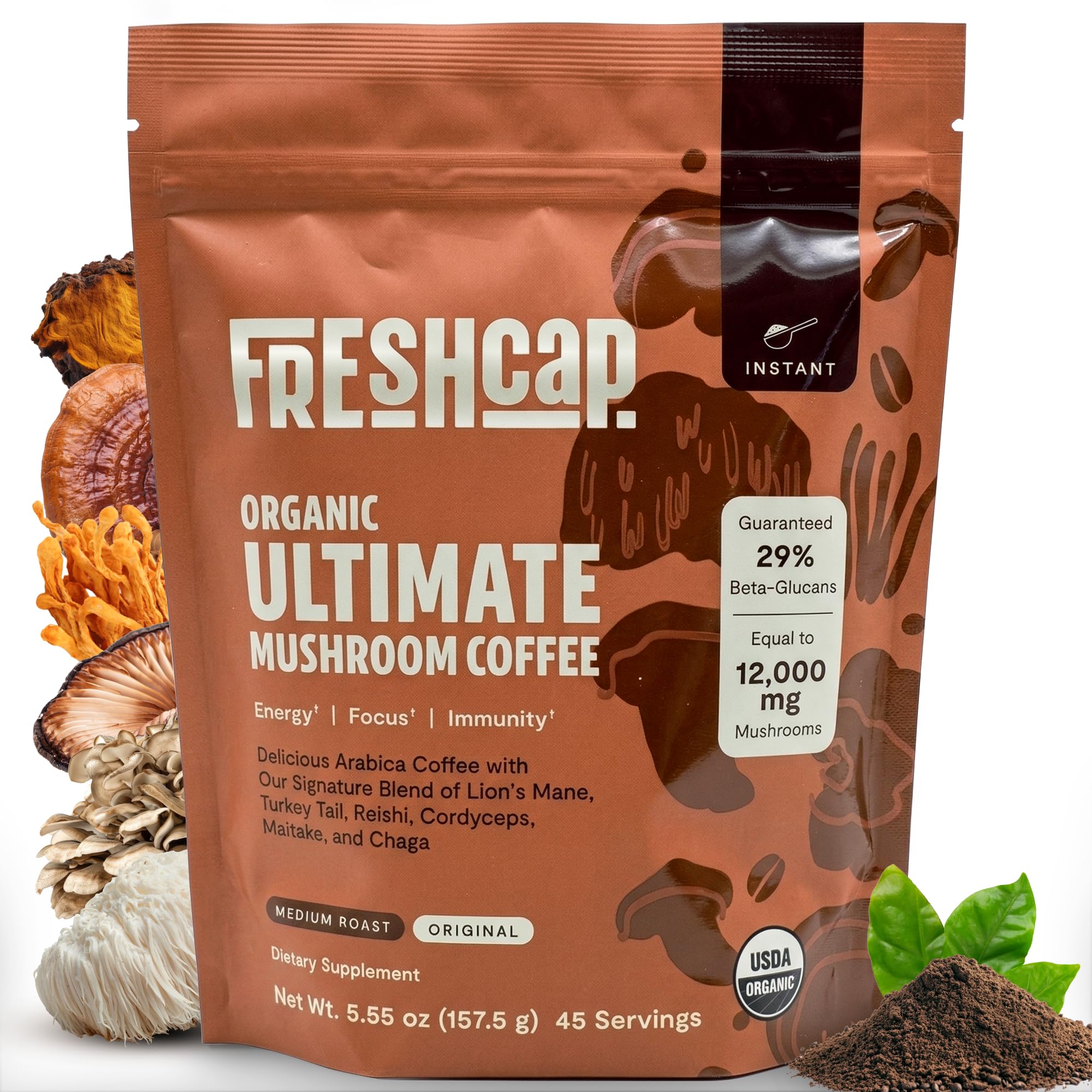 FreshCap Premium Organic Mushroom Coffee