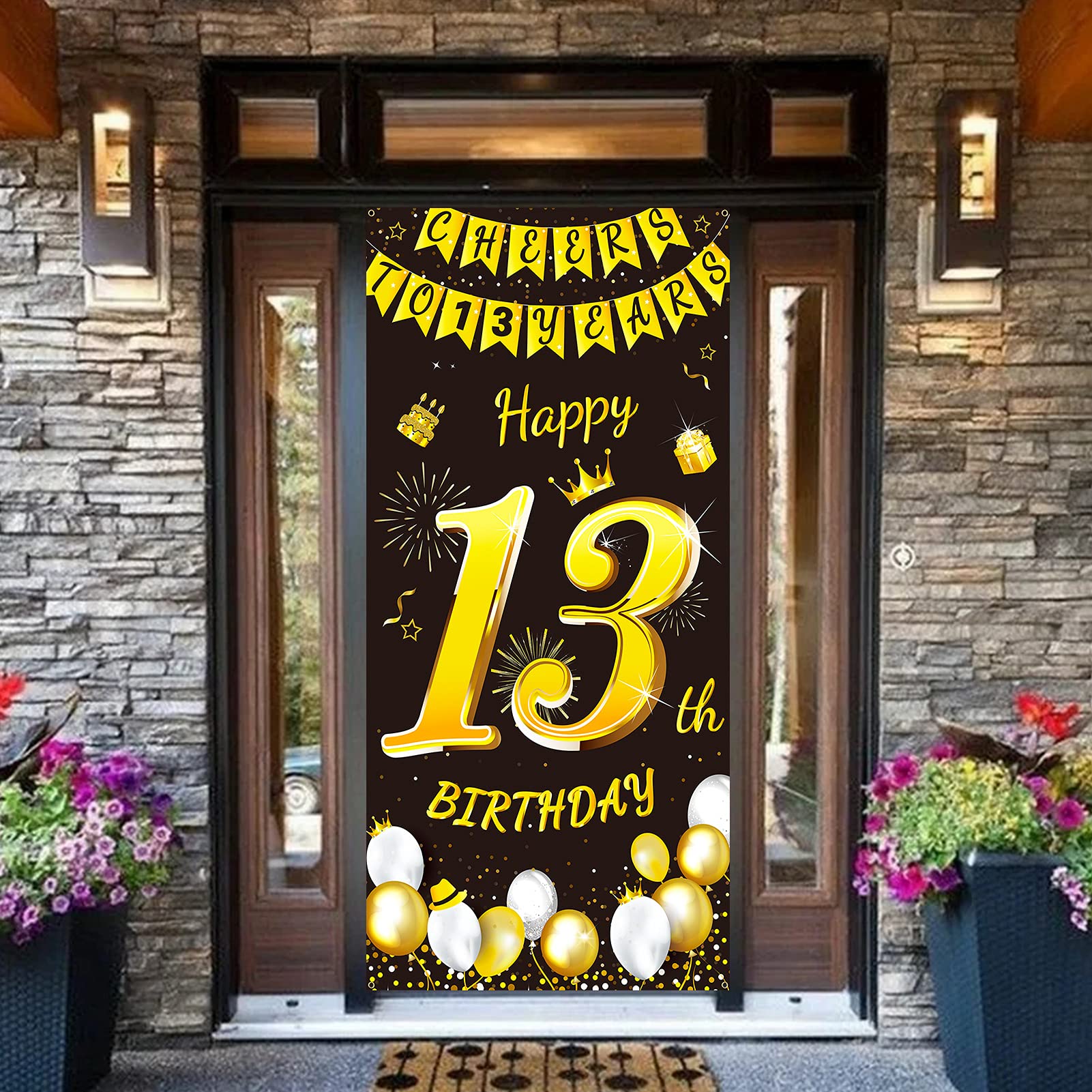 Bannière Anniversaire "Unique Depuis 2012" Pailletée Dorée - Pour Fête Des 13 Ans - Décor De Fête Réutilisable - Longueur Environ 1,9 M