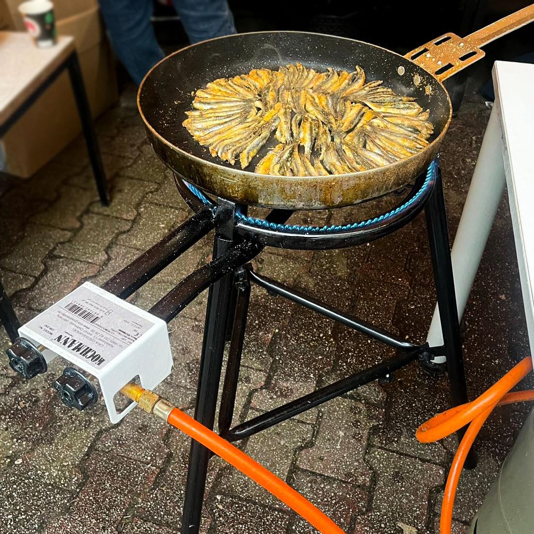 Kochmann Germany Paella Gasbrenner Grillset - Authentisches Kocherlebnis mit zwei Brennringen Premiumfüße (40cm)