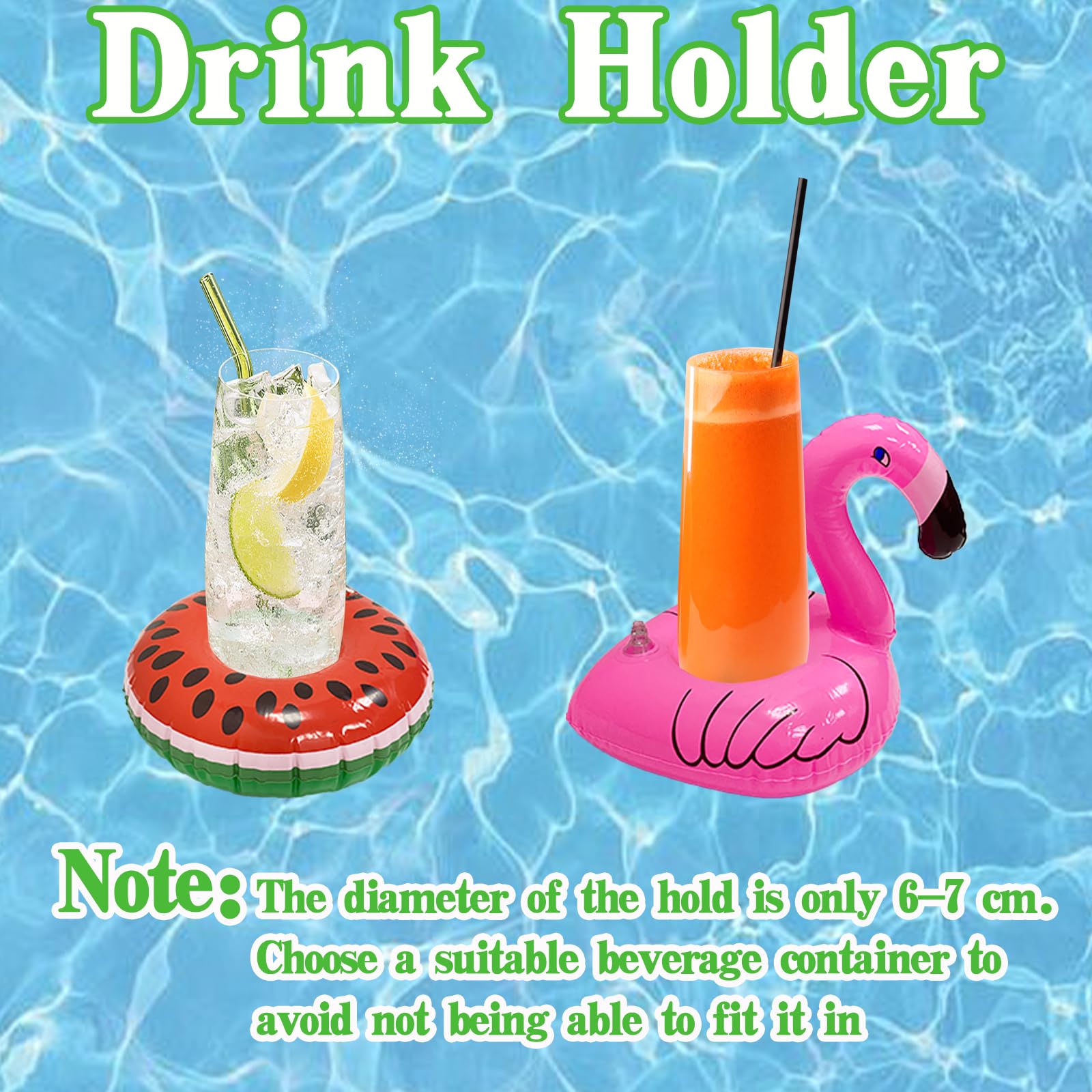 2 Pack Pool Inflatables for Adults Inflatable Pool Floats with 2 Inflatable Drink Holders - Image 6