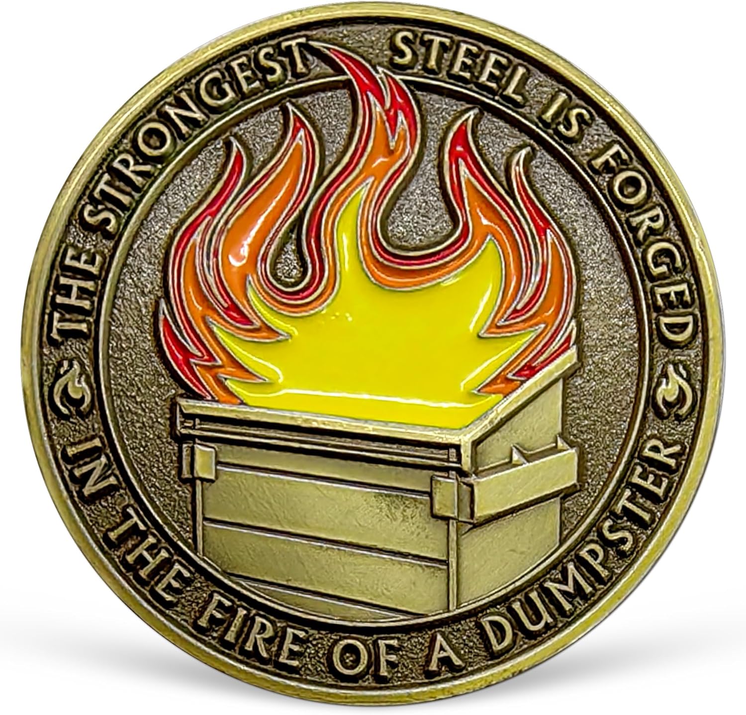 10 Pcs Dumpster Fire Challenge Coin Bulk, Mini Dumpster Fire Coin Medallion, Humorous Office Desk Accessories, Inspirational Coins for Employee Appreciation Gifts, Funny Office Gifts for Coworker Team