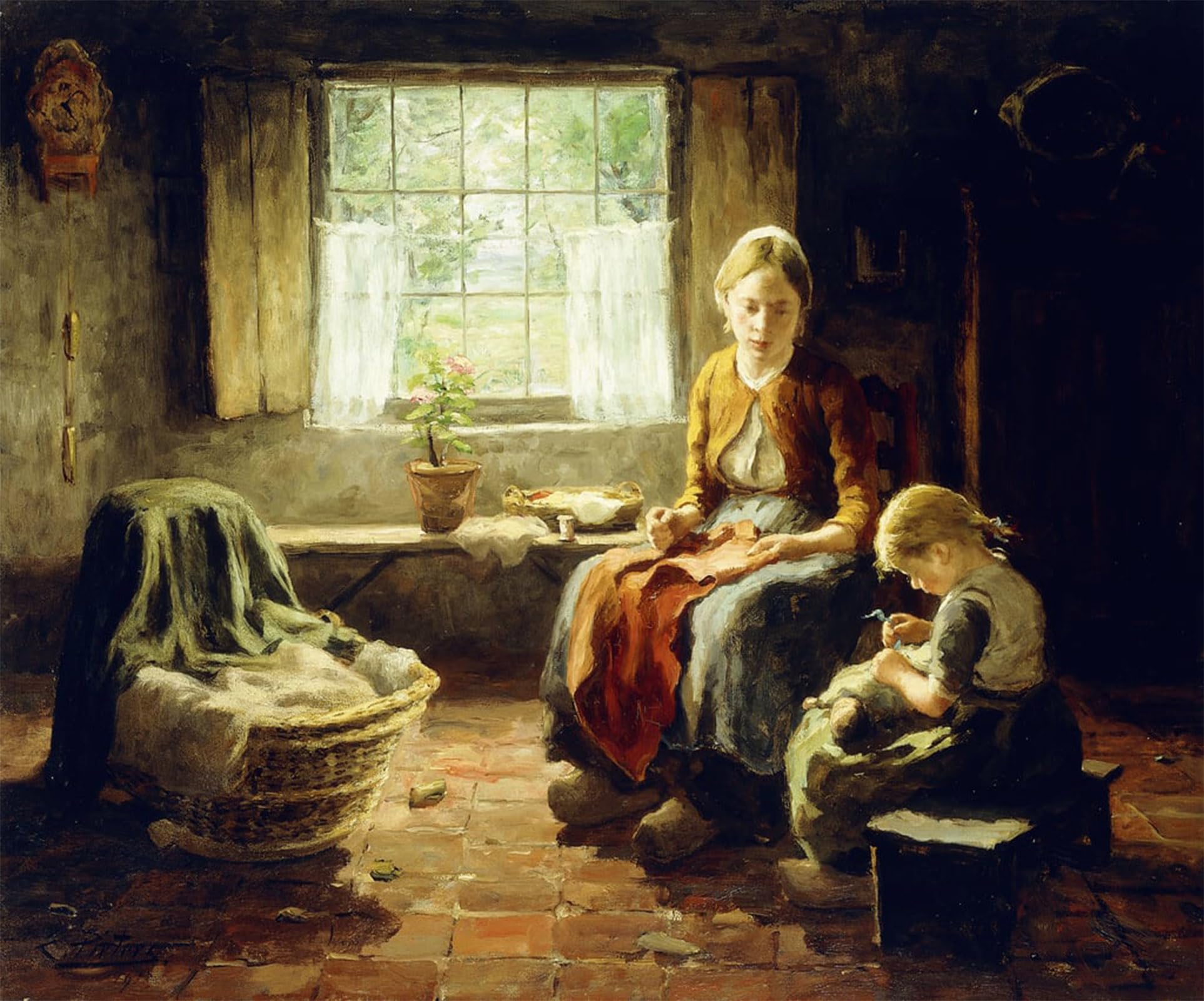 SERENDIPITP Abstract Painting Mural Print Picture Wall Decor Painting Spring Sunshine by Evert Pieters Vintage Wall Artwork for Home Decor 60x90cm