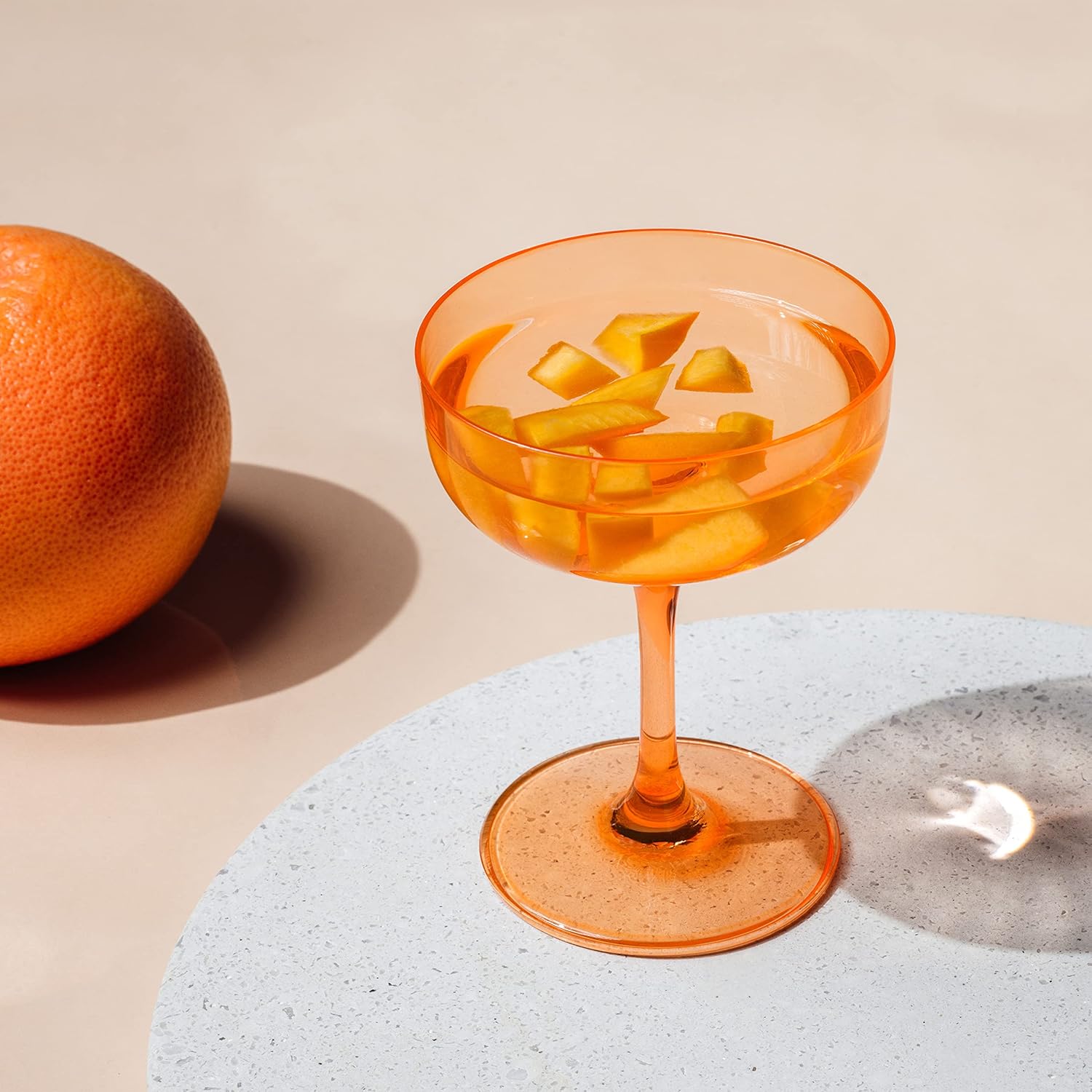 Villeroy & Boch - Like Apricot Champagne Coupe/Dessert Bowl Set of 2, Colored Glass Orange, Capacity 100 ml