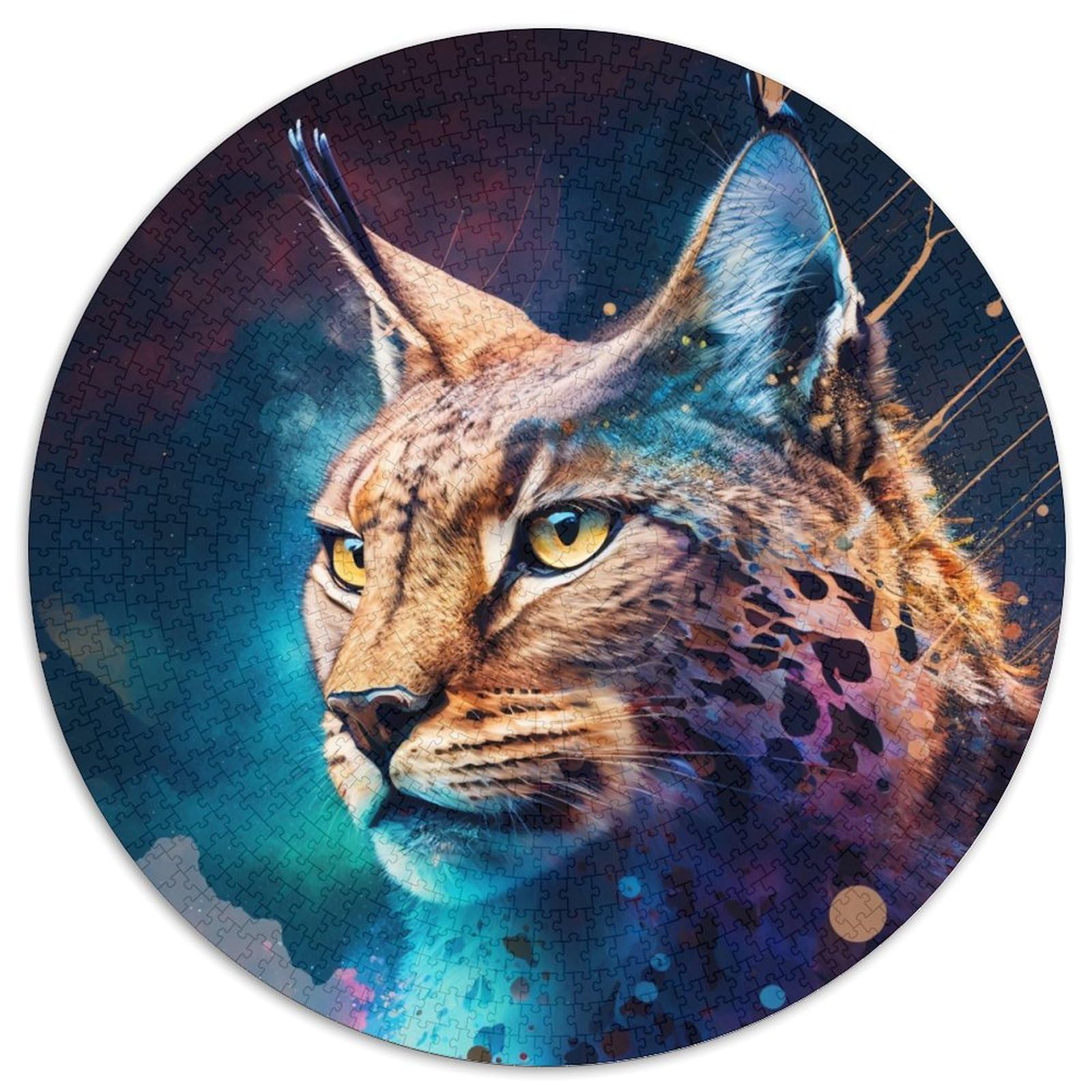 Spirit Lynx Impossible Jigsaw Puzzles for Adults 1000Pc Adults Jigsaw Puzzle for Home Decor,Brain Training 67.5x67.5cm