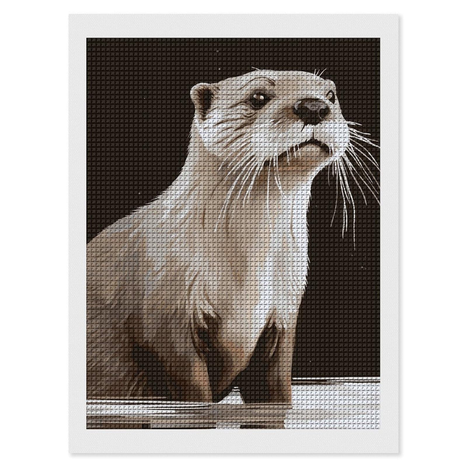 FodPand Otter 5D Diamond Painting Kits for Adults Beginners Full Drill Square Diamond Dots Pictures Gem Art Supplies for Home Wall Room Decoration DIY Craft Set Gift 12x16