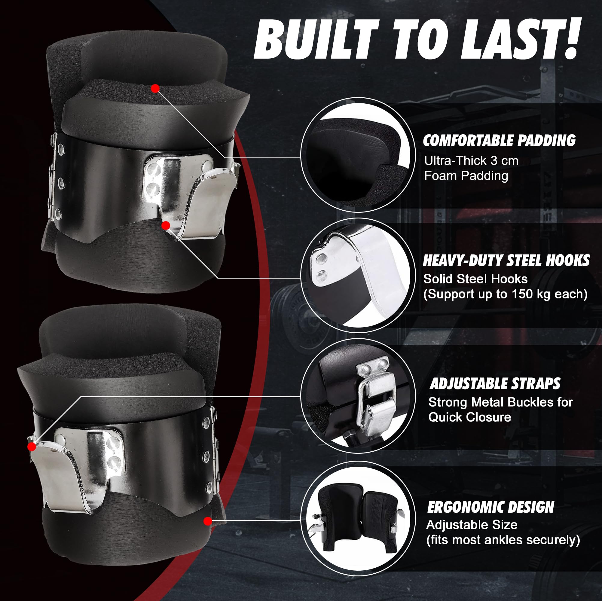 MuscleForge Gravity Boots with Safety Lock, Inversion Boots for