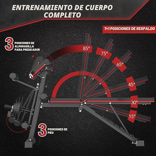 Miniatura 3 de Weight Bench Press, Adjustable Workout Benches for Home Gym Dumbbell Exercise, 800 LB Stable Incline Decline Bench for Full Body Workout