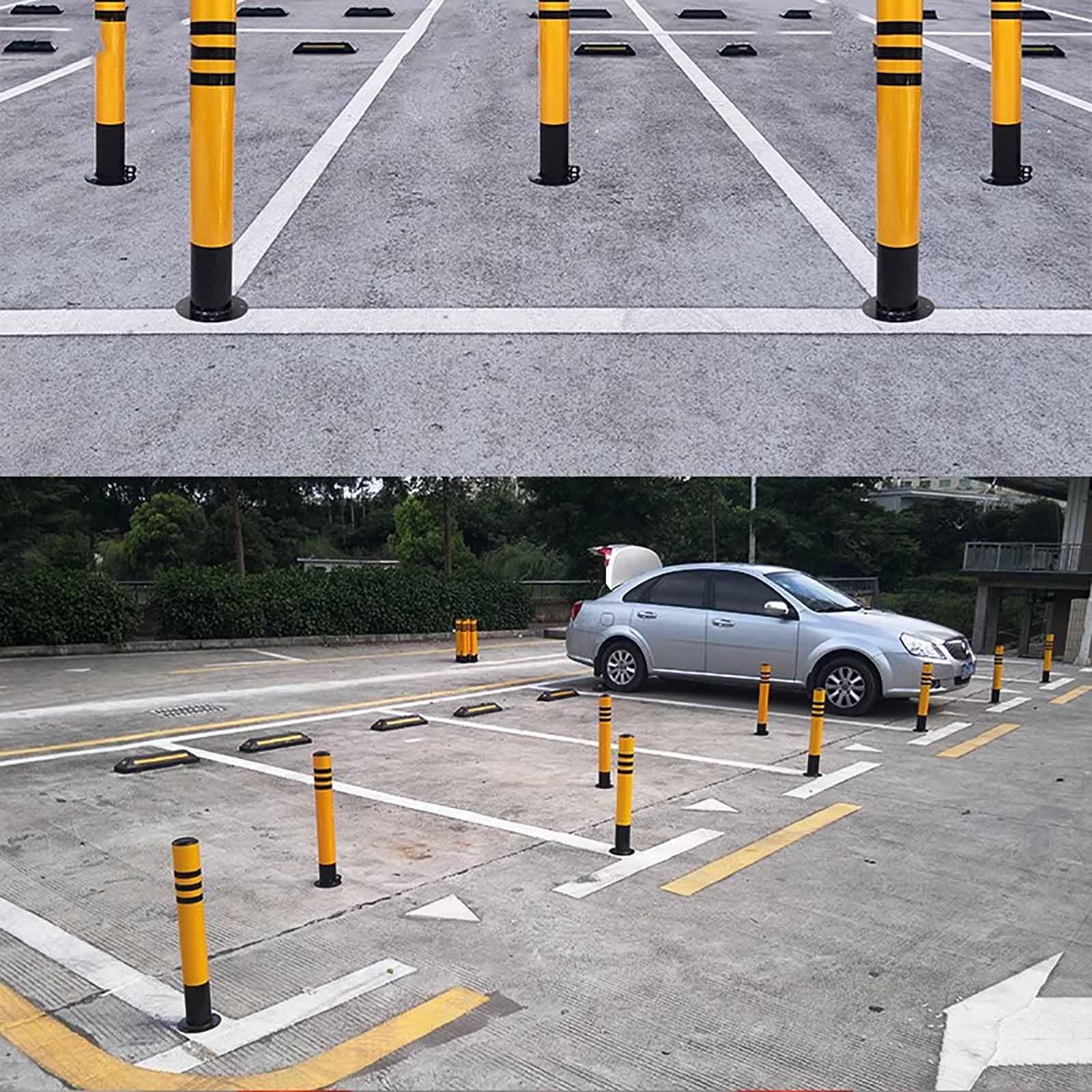 Barrière De Poteau De Sécurité Industrielle, Tuyau En Acier, Poteaux De Protection De Stationnement De Voiture, Barrière D'allée, Pour Zone Sensible à La Circulation/garage Ou Parking (taille : 7,6 X