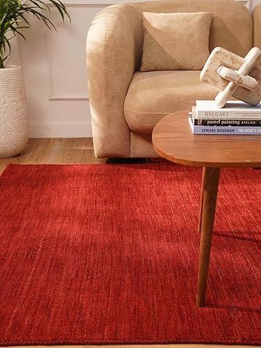 Miniatura 58 de Rugsotic Carpets Alfombra de Área Gabbeh de Lana Anudada a Mano 8'x10' Marrón Sólido L00111 Marrón,Verde,Beige,Azul / Patchwork,Camel,Carbón