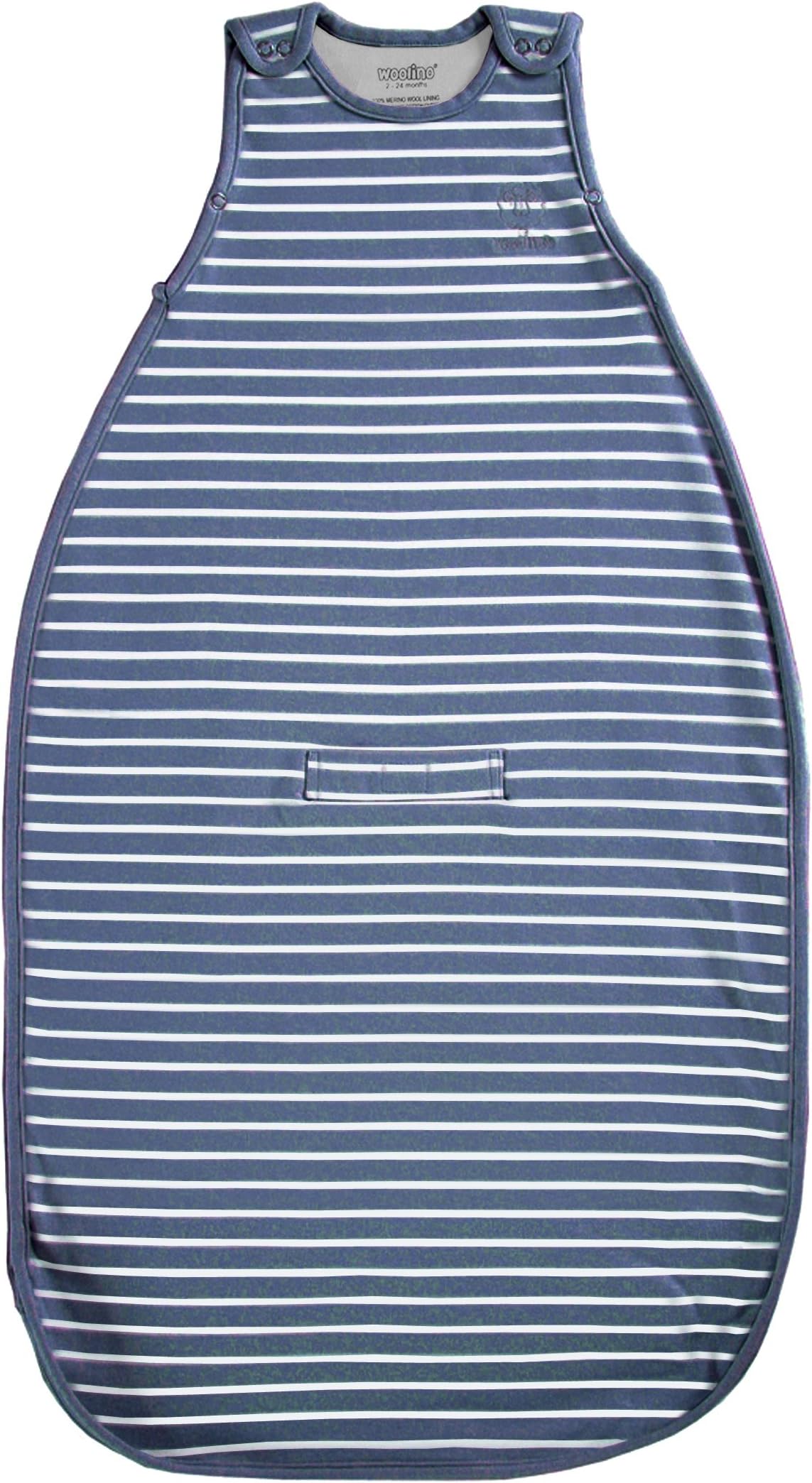 4 Season Ultimate Baby Sleeping Bag - Merino Wool and Organic Cotton - Universal Size Adjustable Sleep Sack for Baby - Two-Way Zipper Sleeping Bag (2-24 Months) - Navy Blue