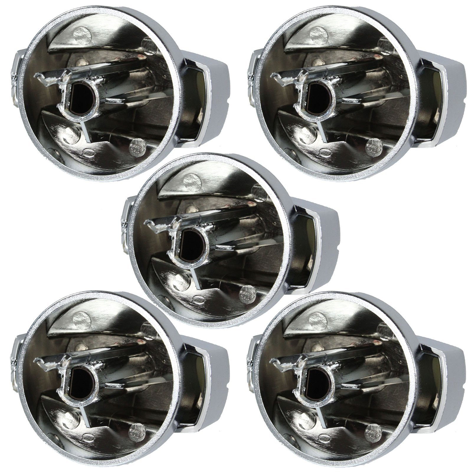 Belling Original-Reglerknauf für Gasherde (silberfarben / Chrom) 1, 2, 3, 4, 5 oder 6 Stück Pack Quantity: 5