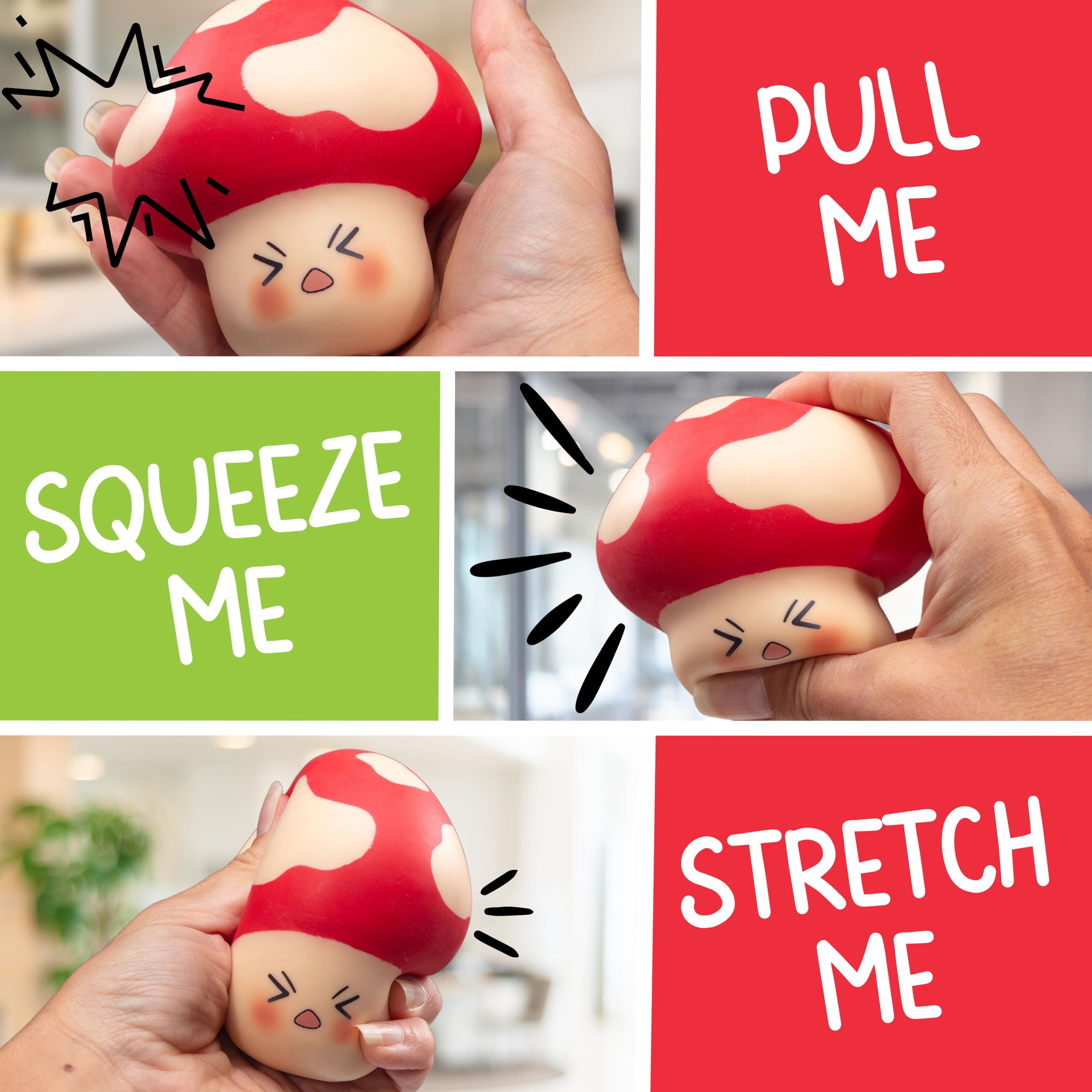 Boxer Gifts Stress Shroom Mushroom Themed Stress Toys | Squishy Stress Balls For Adults & Teenagers - Helps With Anxiety Relief - Office Desk Toy | Fun Secret Santa For Colleagues
