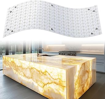 Lichaser 1 Pack LED Backlight Sheet Warm White 3000K 24V 36W, Dimmable LED Panel Sheet Work with Alexa, Flexible Backlit Light Remote & APP Control, 19.7X9.7 Inch for Marble, Onyx, Quartz Countertop