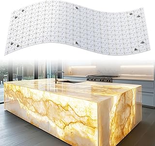 Lichaser LED-Hintergrundbeleuchtung, Weiß, 36W, 3000K, 24V, Dimmbare LED Platten, Alexa-kompatibel, Flexible Panelblattlichter, Fernbedienung, App-Steuerung, 50 x24.5cm for Marmor (4 Pack)