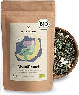 BIO Abendtee | Loser Kräuter-Tee für deine Auszeit am Abend | Natürlicher Melissentee mit Baldrian, Lavendel und Passionsblume | 85g loser Bio Tee | teegeschwister