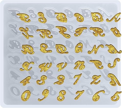 Funshowcase Mini calcomanía alfabeto y números joyería inicial resina epoxi molde de silicona disponible en Yaxa Mexico