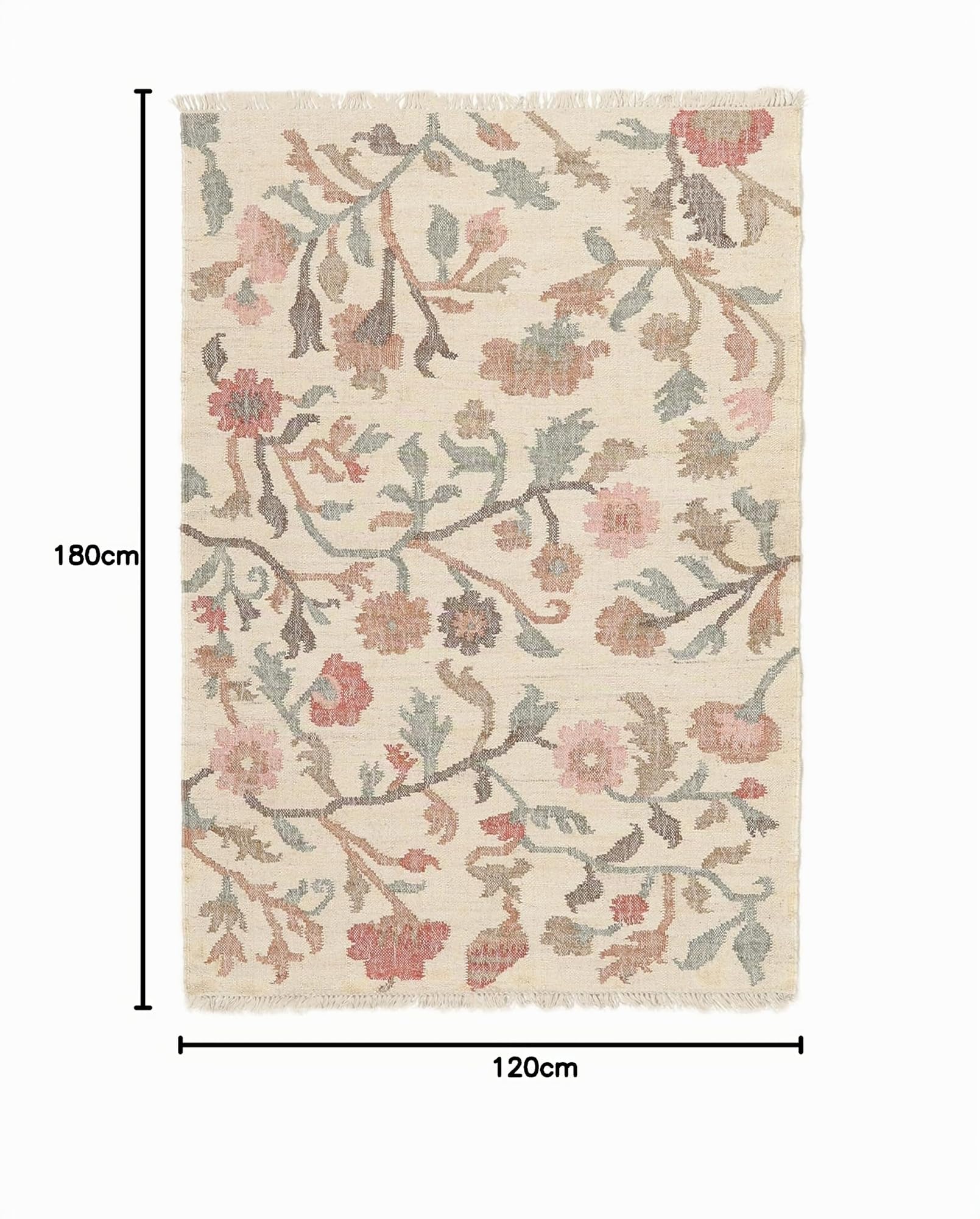 RugVista Bitte Jute Tapis, 120 x 180 cm, Multicolore