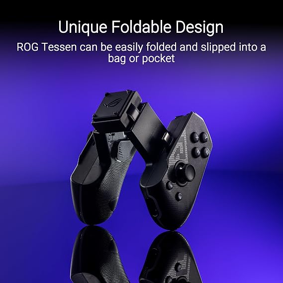 ASUS Mobile Game Controller ROG Tessen/Compatible with Android / Fits smartphones up to 7 inches, thickness 7~14.5mm / Foldable design/USB-C connection/Button remapping/Pass-through charging