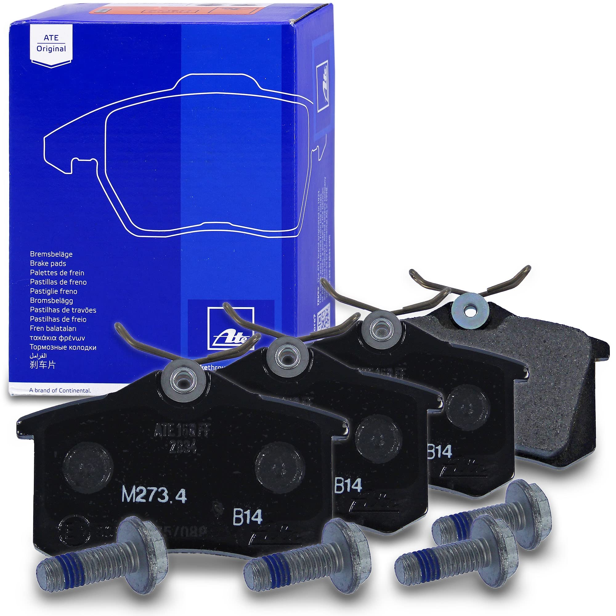 ATE Bremsenset Hinterachse inkl. Bremsscheiben hinten Ø 230 mm voll und Bremsbeläge hinten Kompatibel mit AUDI A1, SEAT ARONA, IBIZA, TOLEDO, SKODA FABIA, KAMIQ, RAPID, ROOMSTER, SCALA, VW POLO, POLO