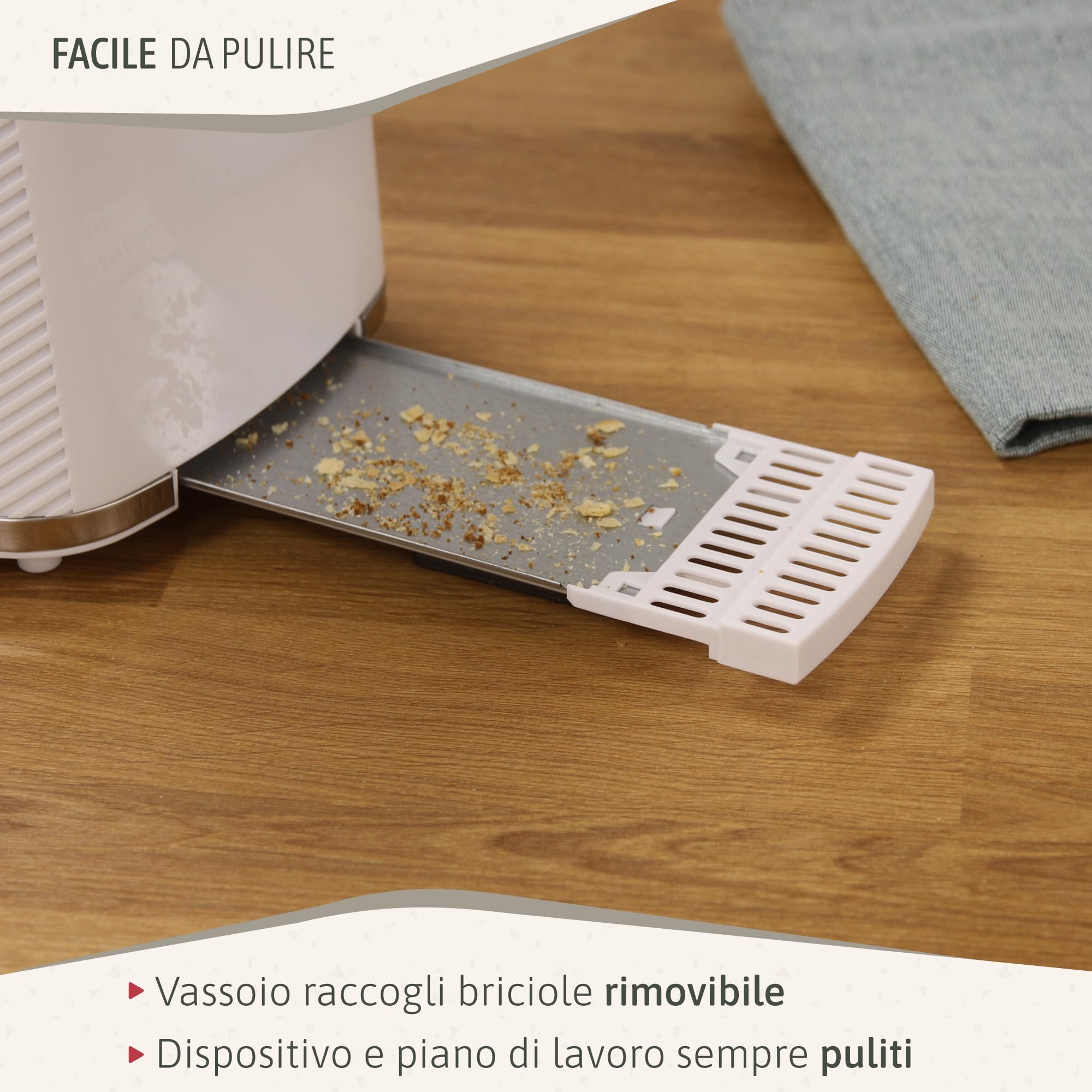briebe Elegance Tostapane a Fessura Larga a 2 Fette, 7 Livelli di Tostatura, Pinze + Bollitore Elettrico 1,7L Cordless, Ebollizione Rapida 2200 W, senza BPA, Set Colazione, Design Moderno Bianco
