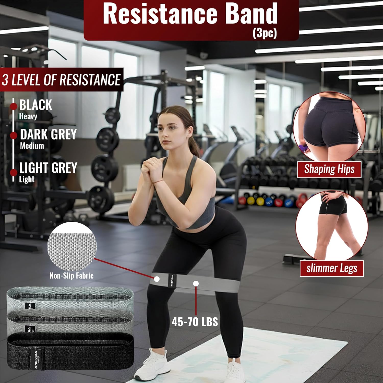 10 in 1 Barbell Pad Set for Squats & Hip Thrust – Barbell Pad with Resistance Bands, Lifting Straps, Ankle Straps & Barbell Clamps – Weightlifting Accessories Kit for Home Gym