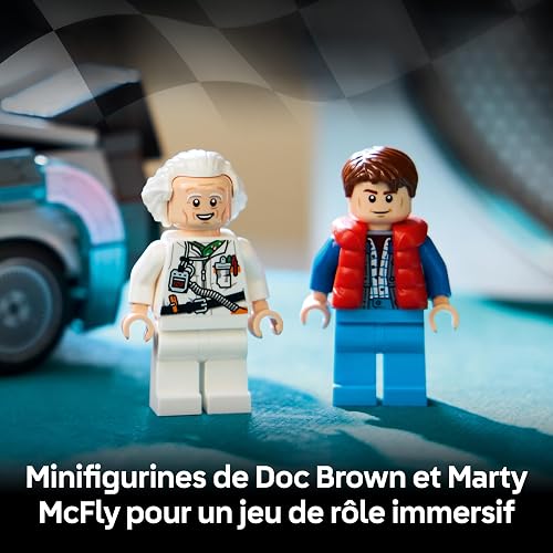 LEGO Speed Champions Time Machine from Back to the Future Toy - Car Model Kit w/Doc Brown & Marty McFly Minifigures - Gift for 9+ Year Old Boys, Girls & Movie Fans - 77256 - 6