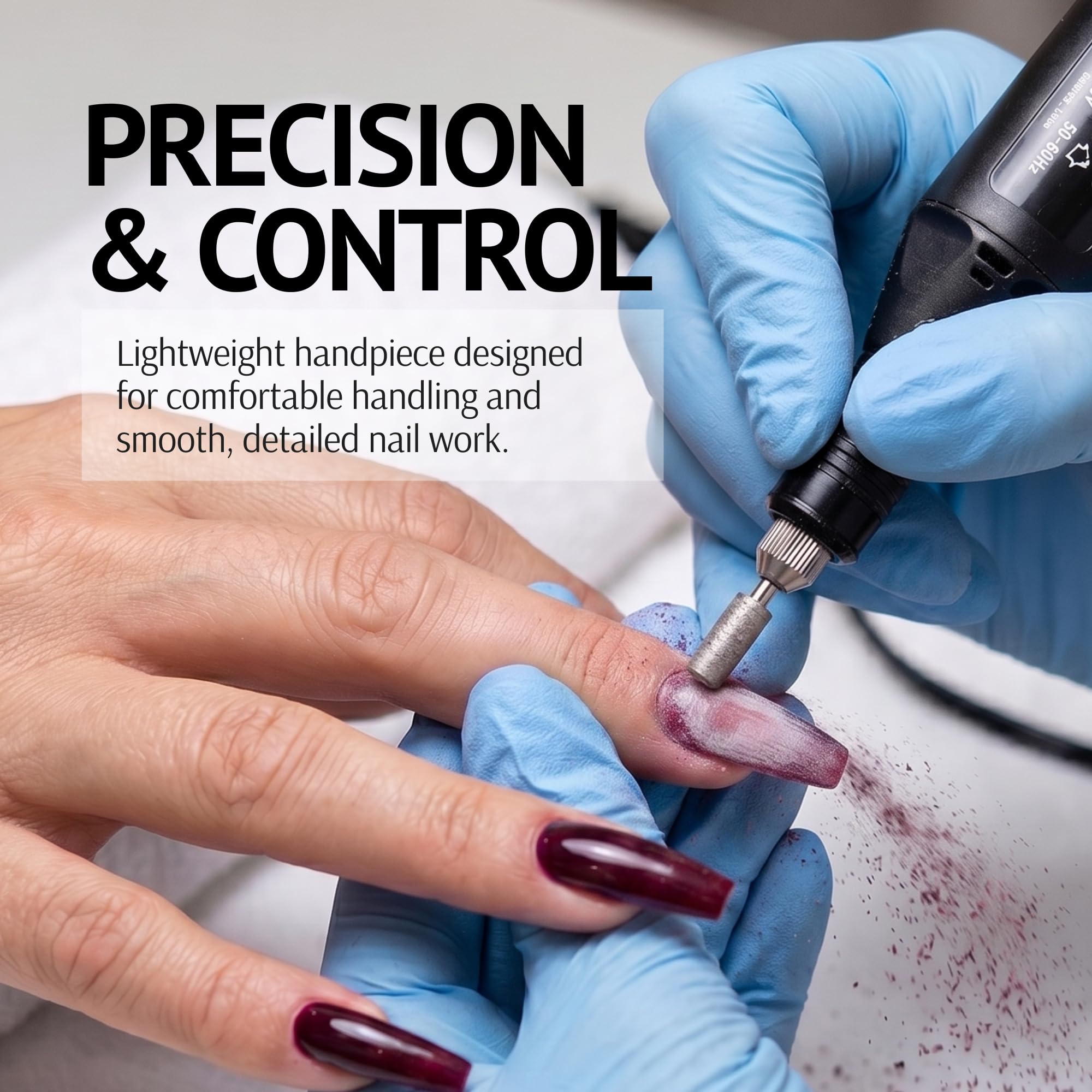 PRONTO Professionelles schnurgebundenes elektrisches Nagelbohrmaschinen-Kit | Plug-in-Nagelbohrer (E-Feile) für Acrylnägel, Entfernen von Gel-Nagellack, Formen und Polieren mit Bohrern