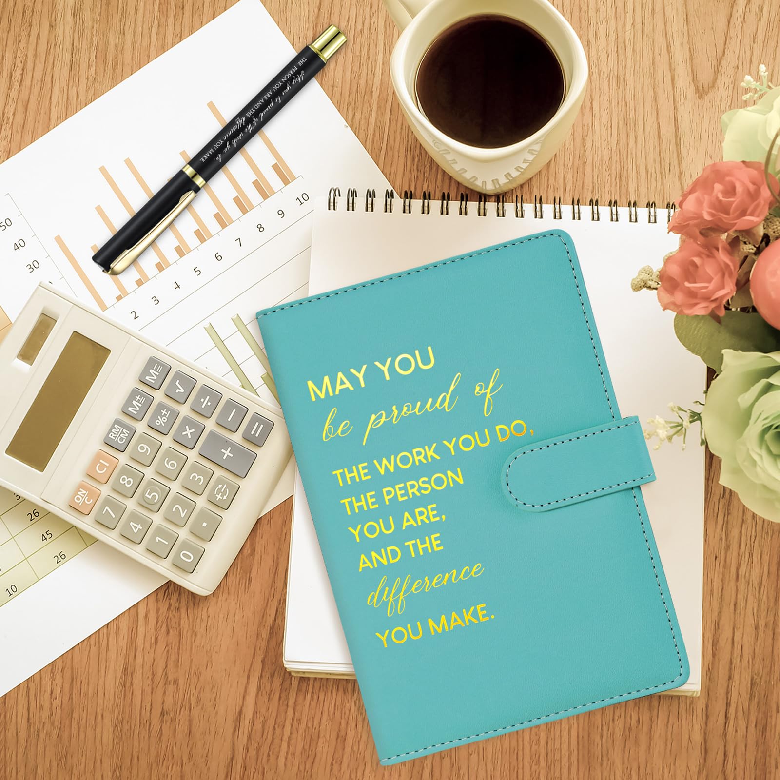 Sinmoe Inspirational Leather Notebook and Pen Set - Image 2
