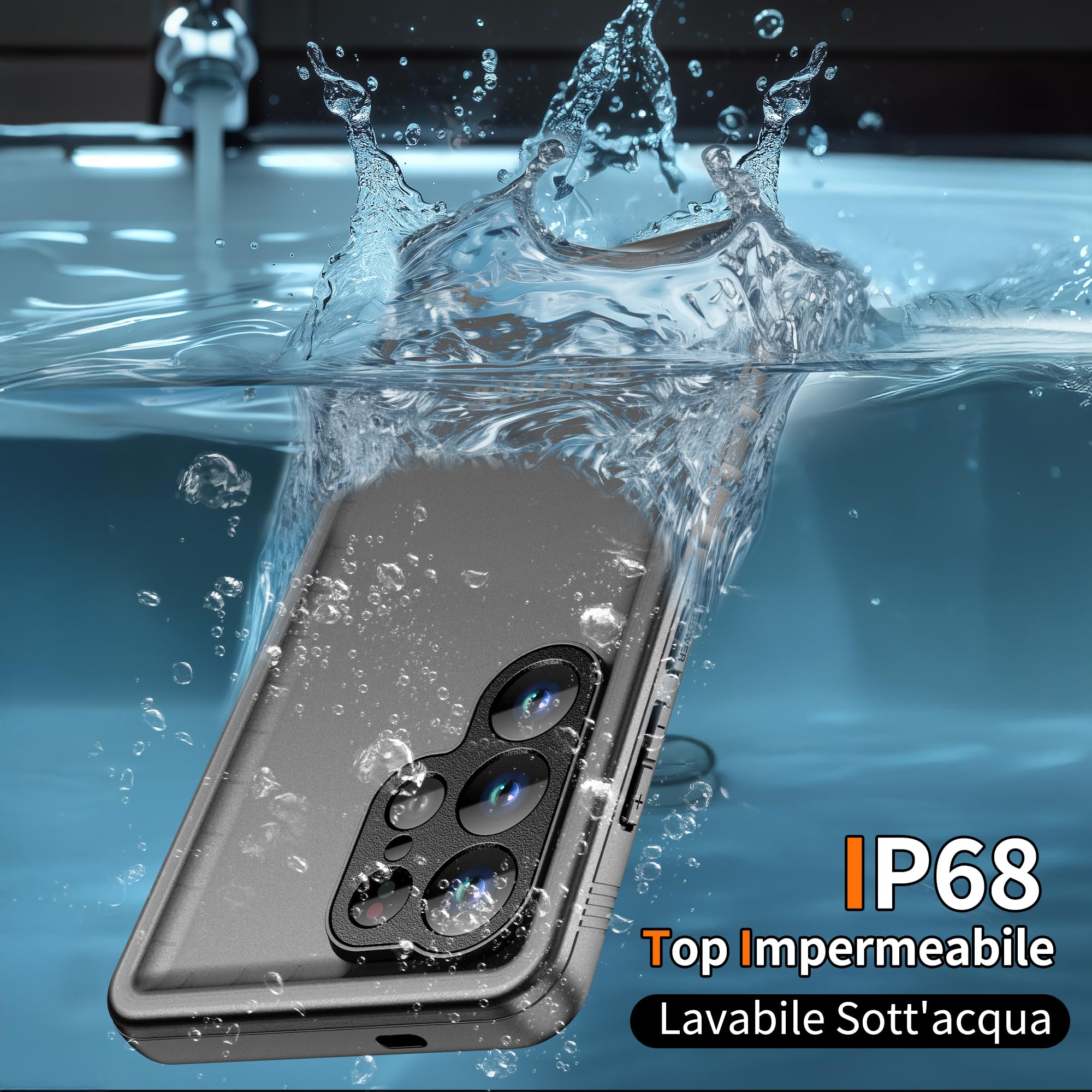 Cozycase Cover TOP Antiurto IP68 Impermeabile Per Samsung Galaxy S25 Ultra Militare Resistente 360 Completa Subacquea Antipolvere integrale Rigida Rugged Custodia S 25 Anti Urto Waterproof Doppia Case