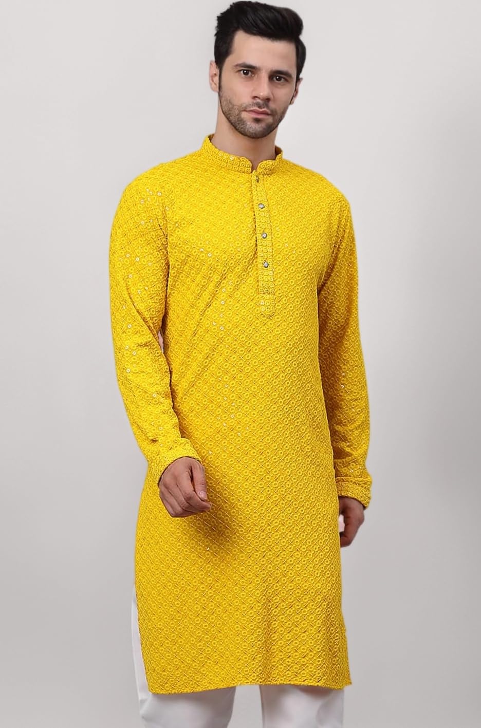 Men's Chikankari Embroidered and Sequence Kurtas