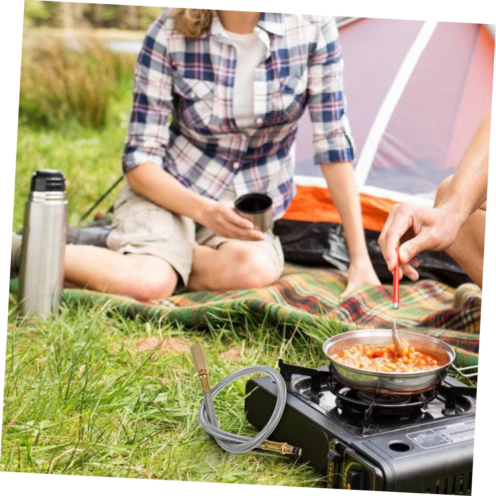 Tubo di Prolunga in Acciaio Inossidabile per Bruciatore Gas da Campeggio Design Multifunzionale per Fornello e Barbecue per Escursionismo e Barbecue All'aperto