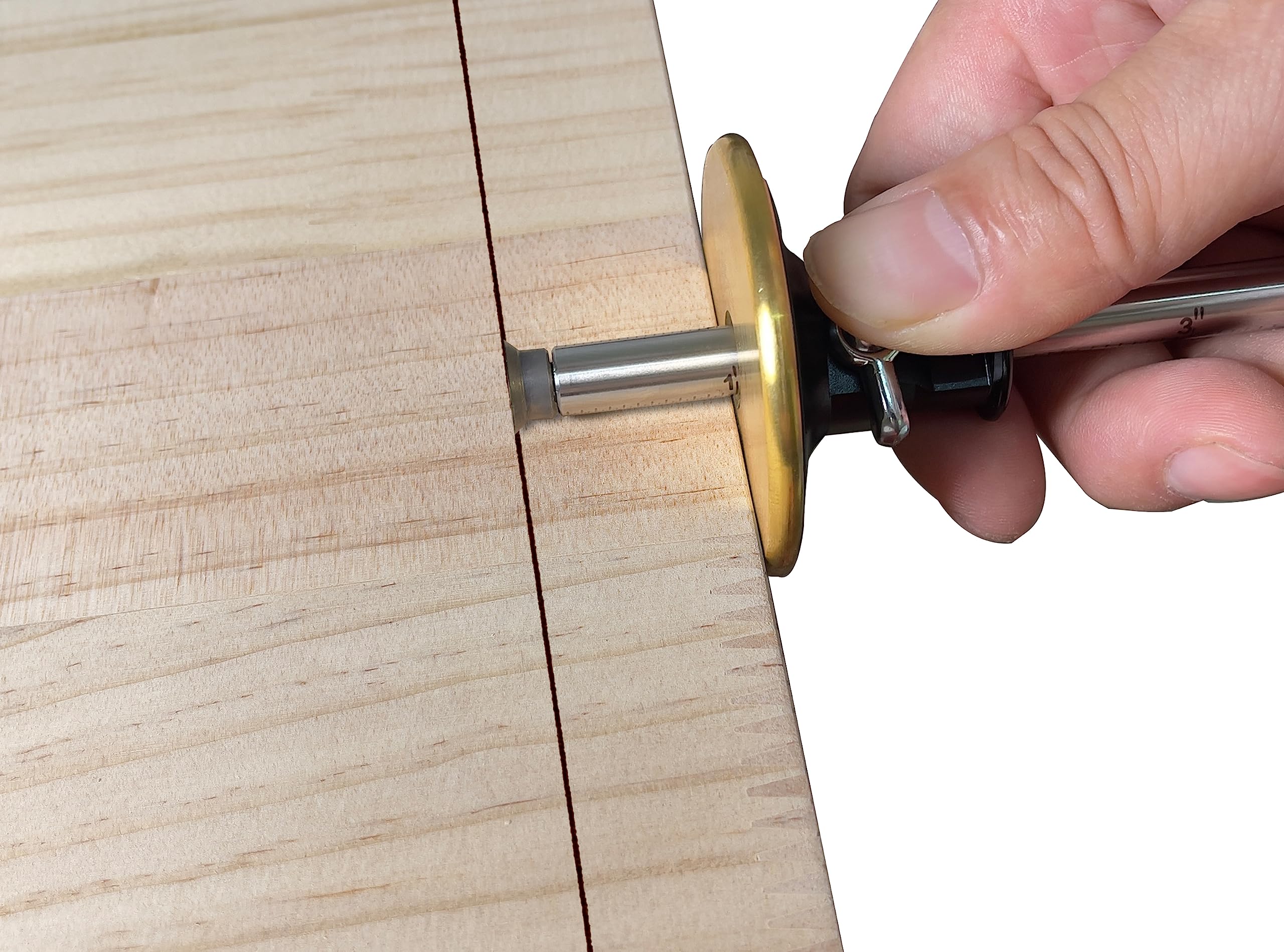 YOSELIN Dovetail Jig Radmarkierungslehre Werkzeug-Set, 1 Lagerradschneider für Weichholz, 1 verriegelter Radschneider für Hartholz, 1 Schraubendreher, 1 Holzbearbeitungsstift, Zoll & mm Maßstab