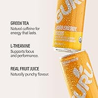 Vista 3 de GURU Tropical Punch - Bebidas energéticas orgánicas, bebida energética limpia con cafeína natural a base de plantas de té verde + enfoque con L