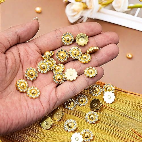 Miniatura 10 de 100 botones de perlas de imitación de diamantes de imitación, accesorios de decoración para manualidades, adornos de álbumes de recortes, ramo de