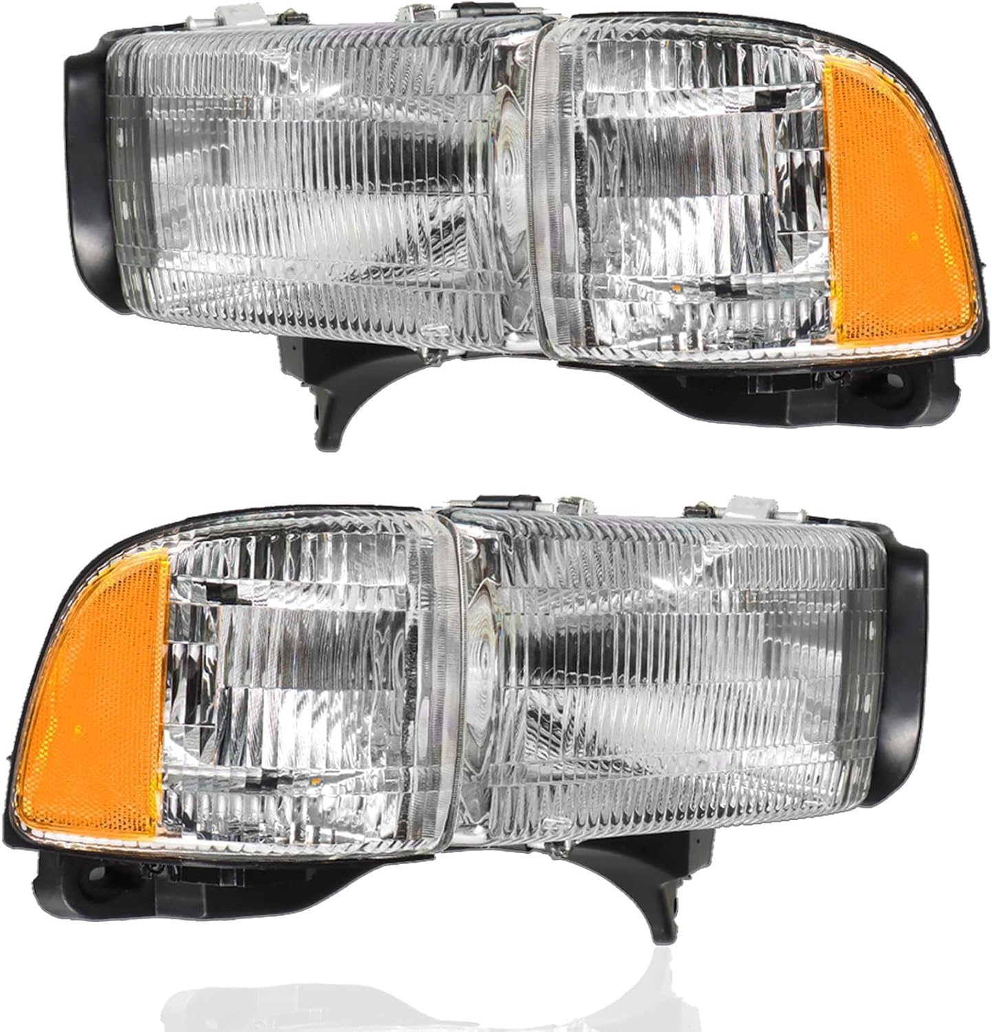 munirater 1 Pair Headlights Assembly Driver & Passenger Side Replacement for R-A-M 1500 1994-2001 Replacement for R-A-M 2500 3500 1994-2002 Headlamps Corner Lights